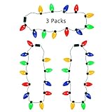 Bestwin Lights Necklace, Christmas LED Light, Necklace Light Up Party Favors with 12 LED Bulbs, Best Party Lights Necklace (3 Packs)