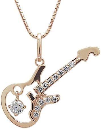 ストラトキャスター ギター ダイヤモンド ネックレス ペンダント メンズ 安い 激安 プチプラ 高品質 K18ピンクゴールド
