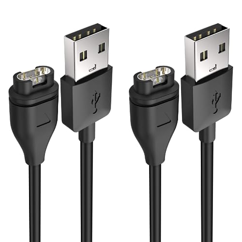 T Tersely [2-PACK] Charging Cable for Garmin Vivoactive 3 4 4s, 1M Charger for Venu 2 2s Instinct Fenix 7 7S 7X/6 6S 6X/5 5S 5X/Forerunner 255 255S 55 935/Approach S40 S42 S60/Venu sq 2 2S/D2