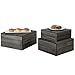 MyGift Crate Style Wood Cupcake Stand, Vintage Gray Wooden Cake Stand Dessert Appetizer Display Riser, Set of 3