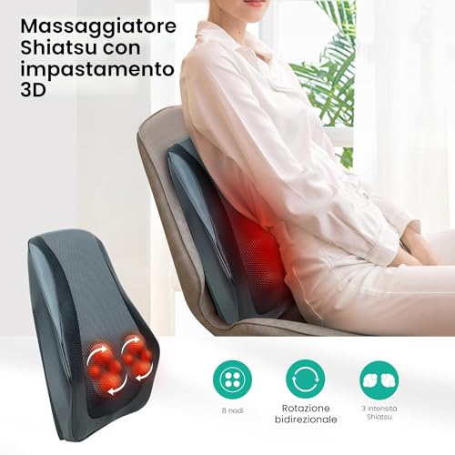 Snailax Heat Neck Massager,Electric Neck and Back Massager,Shiatsu Back Massager,Massage Cushion for Neck/Back/Shoulders, Gifts for Mom and Dad | Neck Massager with Heat 3D Shiatsu Massager Neck Back Shoulder Leg Gift for Mom Dad Women