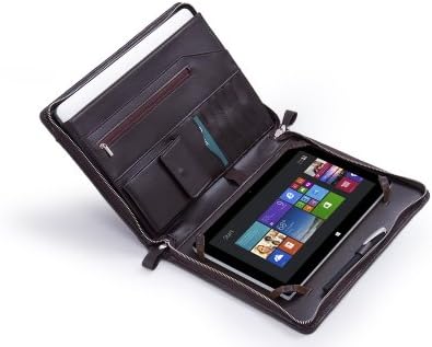 XIAOZHI Deluxe Classic Zip-Close Folio for Microsoft Surface Go,Padfolio Business Leather Notebook Portfolio Organizer