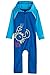 Coolibar UPF 50+ Baby Hooded One Piece Swimsuit - Sun Protective (6-12 Months- Blue Crab)