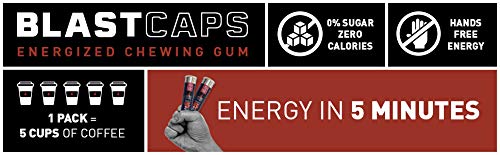 Ultimate Nutrition Blast Caps | Energy Gum, Pre-Workout | Fast Acting, 100mg Caffeine per Chew | Zero Calories, Zero Sugar, Zero Fats | Fortified with B Vitamins | Mint Flavor - 18 Shells (90 Pieces) - Thumbnail 2