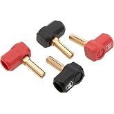 MEUS RACING 4Pcs Rubber Heatsink Bullet Plug Connectors and Grips, 2 Black + 2 Red (4mm)