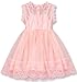 NNJXD Flower Girl's Wedding Dress Lace Sleeveless Tulle Summer Vintage Dresses Size (120) 4-5 Years Pink