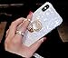 Lozeguyc iPhone XS Max Luxury Shiny Ring Stand Case,Soft Silicone TPU Shockproof Beauty Bling Full Body Case with Rhinestone Pedant and 360 Degree Rotating Big Pearl Stand for iPhone XS Max-White