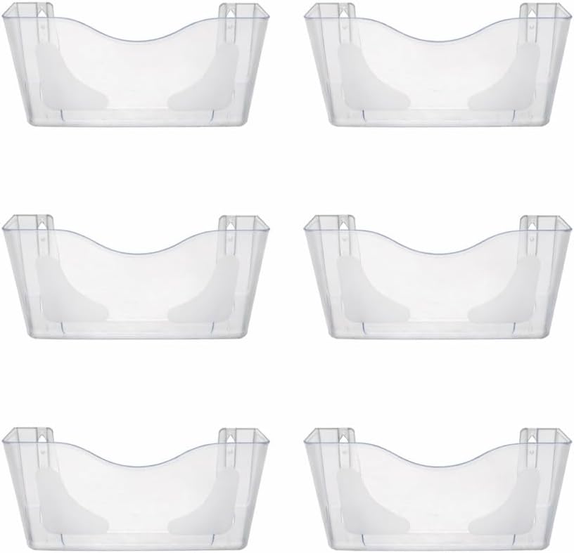 Deflecto 6-Pack A4 Wall Mounted Magazine File Holder Crystal Acrylic