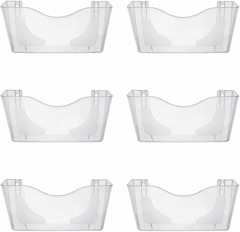 Deflecto 6-Pack A4 Wall Mounted Magazine File Holder Crystal Acrylic