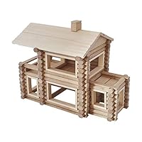 Wooden toys for 3 year old and older - 221 natural and safe building blocks for kids. Wooden blocks for toddlers are hand made. Texas log cabin kits can be mixed with other puzzles, games.