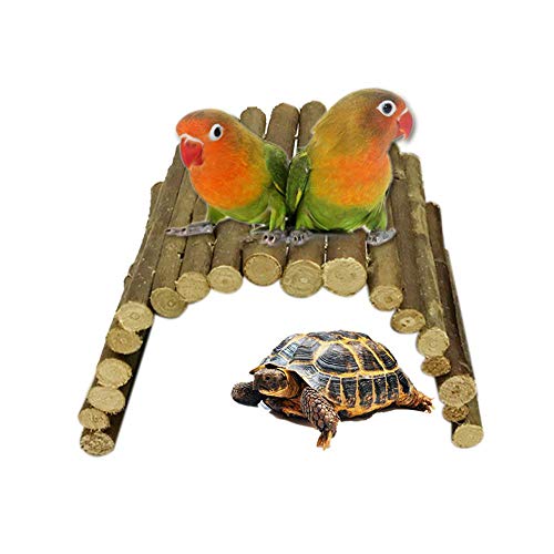AUOKER Reptile/Snake/ Lizard/Rat/ Crested Gecko Hide, Hamster/Guinea Pig/Turtle/ Tortoise House, 100% Nature Wooden Fence Reptile Cave Habitat Hiding Spot for Small Amphibians Reptiles Mammals -S L