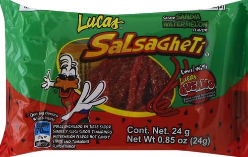 LUCAS SALSAGHETTI CANDY, WATERMELON, 0.8500-OUNCES (PACK OF12)
