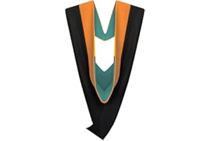 Cappe Diem Master Graduation Deluxe Hood (Nursing, Social Work, Theology, MBA, M.Ed, M.Sc.) Apricot Salmon Peacock