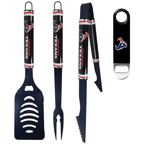 Siskiyou NFL Houston Texans 3 pc Logo BBQ Tools w/Bottle Opener, One Size, Team…