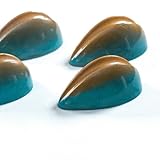 Pavoni Polycarbonate Chocolate Bonbons Mold, Grooved-Teardrop Mound 21 Cavities