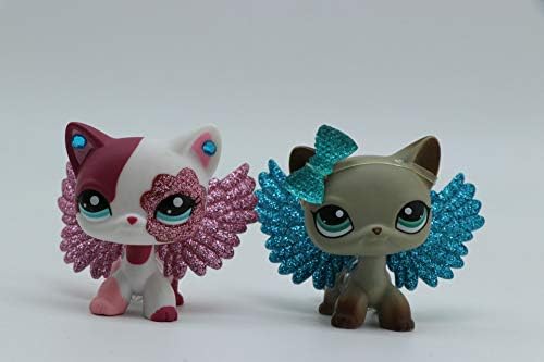 LPSONE LPS Shorthair Cat 391 2291 Grey Pink Siamese Kitty Kitten Lot with Accessories Lot Collection Cartoon Toy Figure Girls Boys Xmas Gift