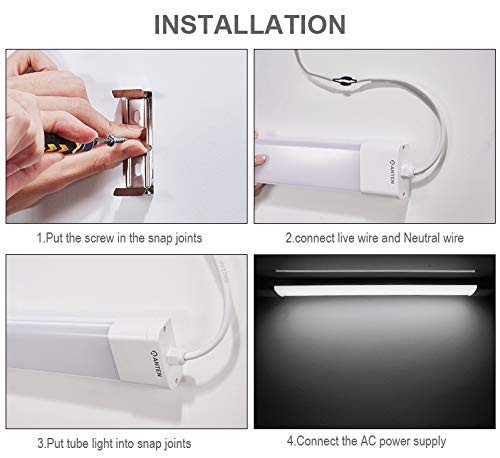 2 Stücke Anten LED Feuchtraumleuchte 18W 60cm 1500Lumen Neutralweiß 4000K, Flache Deckenleuchten, Schutzklasse IP65… – Bild 6