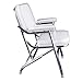 Leader Accessories Portable Folding Deck Chair with Aluminum Frame and Armrests (White)