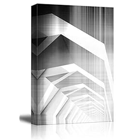 Canvas Wall Art - Abstract Geometry Industrial Style Pattern - Giclee Print Gallery Wrap Modern Home Art Ready to Hang - 12x18 inches