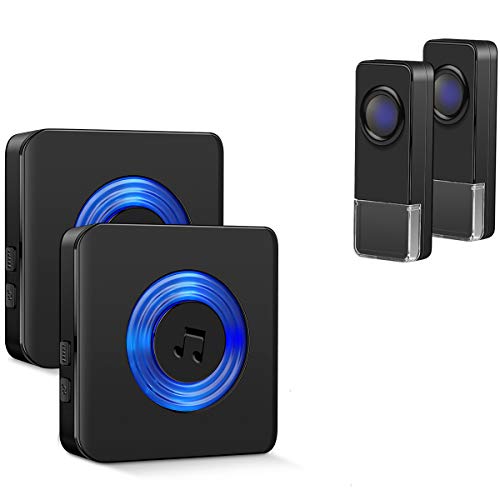 Wireless Doorbell Kit for Home Coolqiya Door Bell Chime with 2 Waterproof Transmitters and 2 Plug-in Receivers - Thumbnail 7