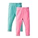 Gerber Graduates Baby Girls' Toddler 2 Pack Leggings, Pink/Teal, 4T