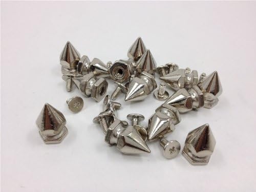 Adored Bullet Screwback Studs 20pcs 16*10MM GUNMETAL Cone Spikes Leathercraft DIY Goth Punk Steel Spots
