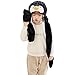 PULAMA Penguin Plush Animal Hat Costume Anime Cosplay Cap with Mittens - Fits Adults and Children - Perfect for Cold Breezy Winter Weather