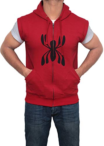 Spider Man Homecoming 2017 Peter Parker Sleeveless Hoodie for Mens (S)