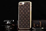 For apple iphone 7 plus and 8 plus Luxury Famous Deluxe Monogram Flowers Grid Leather hard back gold edge Skin Case Cover S (Classic Mini Flowers)