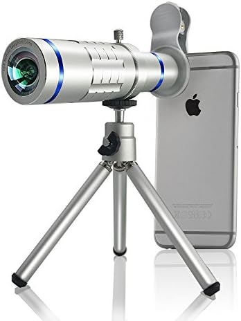 Telephoto lens for Smartphone, Lingwei Telescope Lens Kits with 18X Camera Telephoto Lens / Universal Clip / Tripod / Bag / Cleaning Cloth for Cell Phone (Sliver)