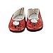 American Fashion World 2 Pack of Metallic Slip on Shoes with Diamond Bow: Red and Gold | Fits 14