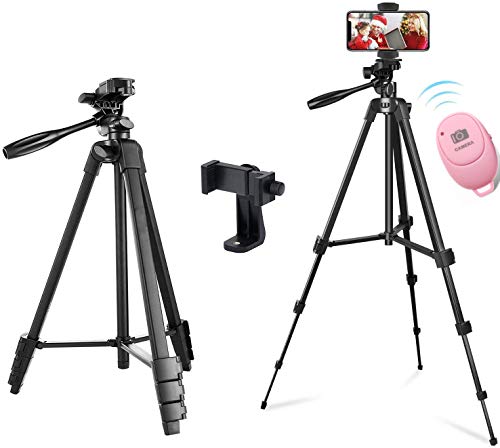 Handy Stativ Smartphone Stativ iPhone Stativ Kamera Stativ Mit Bluetooth Fernbedienung Handyhalterung Kompatibel (Pink…