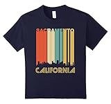Retro 1970's Sacramento California Downtown Skyline T-Shirt