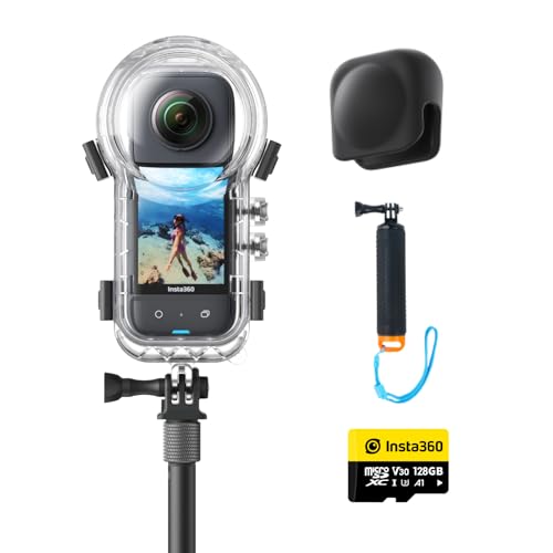 Insta360 X3 Invisible-Dive-Kit - wasserdichte 360°-Actionkamera mit 1/2"-Sensor, 5,7K 360°, 72MP 360°-Fotos, Stabilisierung, 2,29"-Touchscreen, Vibrationsfeedba