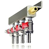 4-way 5/16" Barb CO2 Distributor Manifold with integrated check valves