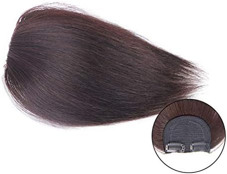 Moreal 100% Real Human Hair Straight Clip on Volume Hair Extensions Invisible Hairpiece for Women Thinning Hair (Upgrade 25CM, Dark Brown)