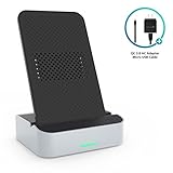 Wireless Charger for iPhone, Qi Certified Wireless Charging Stand, Fast Charger (7.5W) for iPhone X/8/8 Plus & (10W) for Samsung Galaxy S8 S9, QC 3.0 AC Adapter & 3.3ft Charging Cable Included