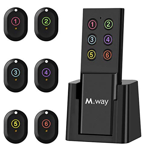 M WAY Key Finder, Wireless RF Item Locator Key Tracker Anti-Lost Alarm Keychain, 1 RF Transmitter and 6 Receivers for Key Purse Pet Cell Phone Luggage, Small Things Number Version
