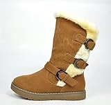 DREAM PAIRS Boys & Girls Toddler/Little Kid/Big Kid Shorty-k Winter Snow Sheepskin Fur Boots