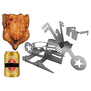 Bier kan kippenhouder met glazen voor grill, draagbaar roestvrij staal kippenboer rack, bier kan kippenboer motorbike…
