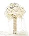Pavian Advanced Customization Romantic Bride Wedding Holding Bouquet Roses (Ivory A)