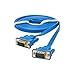 DTech Ultra Slim Flat Computer Monitor VGA Cable 15 Feet Male to Male Connector Wire - Blue - 5m