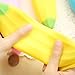 Cafurty Big Capacity Banana Shape Purse Pen Bag Pencil Case Cute Silicone Bag Coin Bag Key Pouch - Yellow