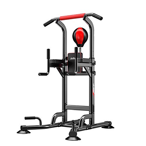 ZJDU-Power-Tower-Indoor-FitnessWorkout-Adjustable-Height-Pull-Up-Dip-Station-Multi-Function-Home-Strength-Training-Fitness-Workout-Station