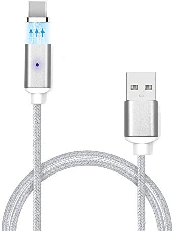 Magnetic Type-C Cable,Robest Nylon Braided Magnetic Cable (3.3ft) USB-C Cable for LG G5 V20,Nexus 5X 6P,Google Pixel XL,Huawei P9 Plus,OnePlus 2 3,More Type C USB Devices (Silver)