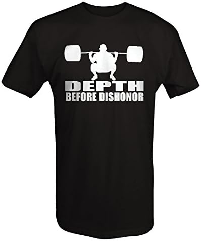 Depth Before Dishonor Workout Powerlifting Squat T shirt -Medium