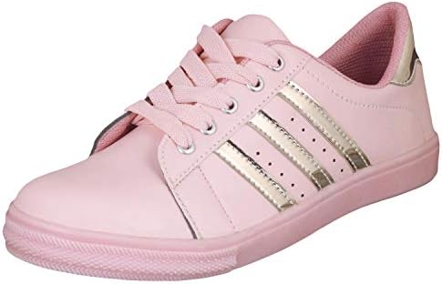 1 WALKDesigner Collection -Sneakers for Girls/Favourite Premium Casual Shoes for Women/Slip on Comfortable Shoe/College WEAR/Latest Summer Collection@White::Gold<379