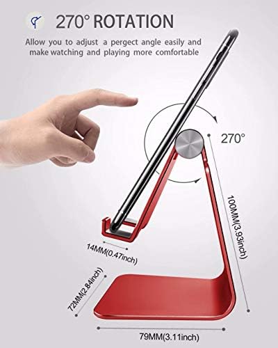 Adjustable Cell Phone Stand, CreaDream Phone Stand, Cradle, Dock, Holder, Aluminum Desktop Stand Compatible with iPhone Xs Max Xr 8 7 6 6s Plus 5s Charging, Accessories Desk,All Smart Phone-Red 3 41tNTZKFu3L. AC