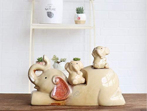 Mose China Set of 3 Ceramic Elephant Family Statue Figure Super Cute Crafts Art, for Home or Office Decor Table Centerpiece Ornament