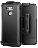 LG G6 Belt Clip Case, Premium Tough Protection w/Holster - Scorpio R5 by Encased (Smooth Black)
